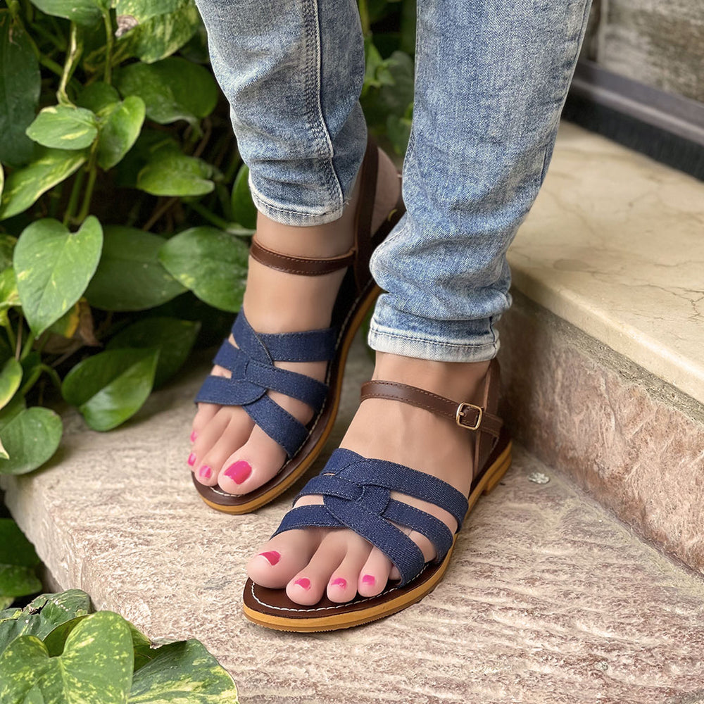 Amber Blue Denim Sandals