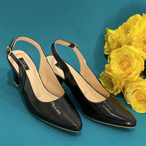 
            
                Load image into Gallery viewer, Carly Black Slingback.
            
        